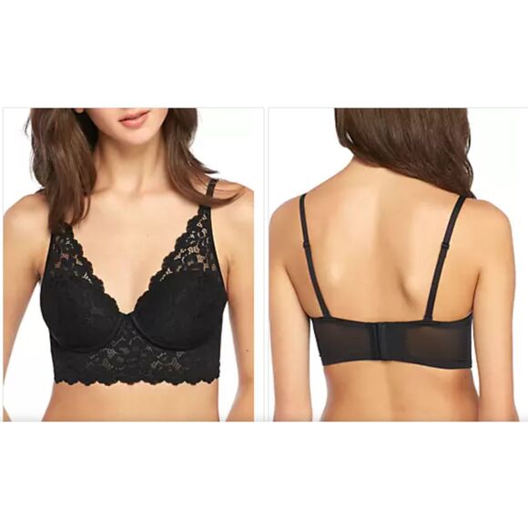 NWOT Maidenform Pure Comfort Halter Bralette, 40D, Black - Picture 1 of 8